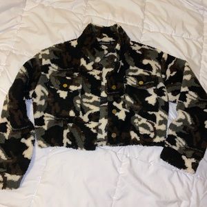 camo cropped jacket